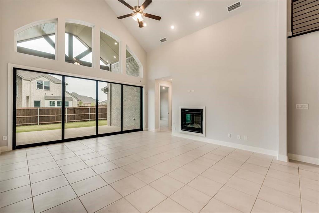 a view of an entryway with a chandelier