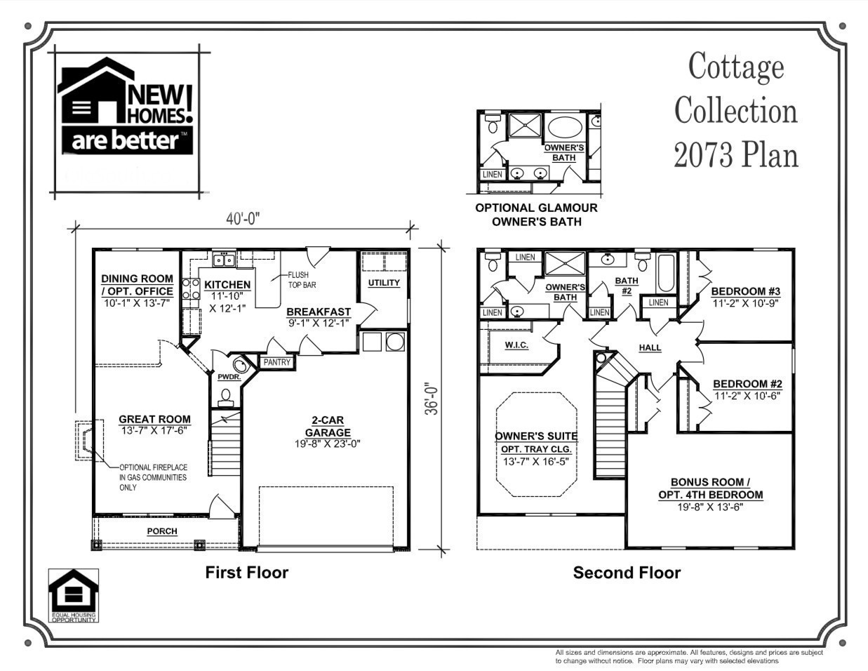 2073 plan can be 3 or 4 bedrooms. Has a dining room or office with French doors .