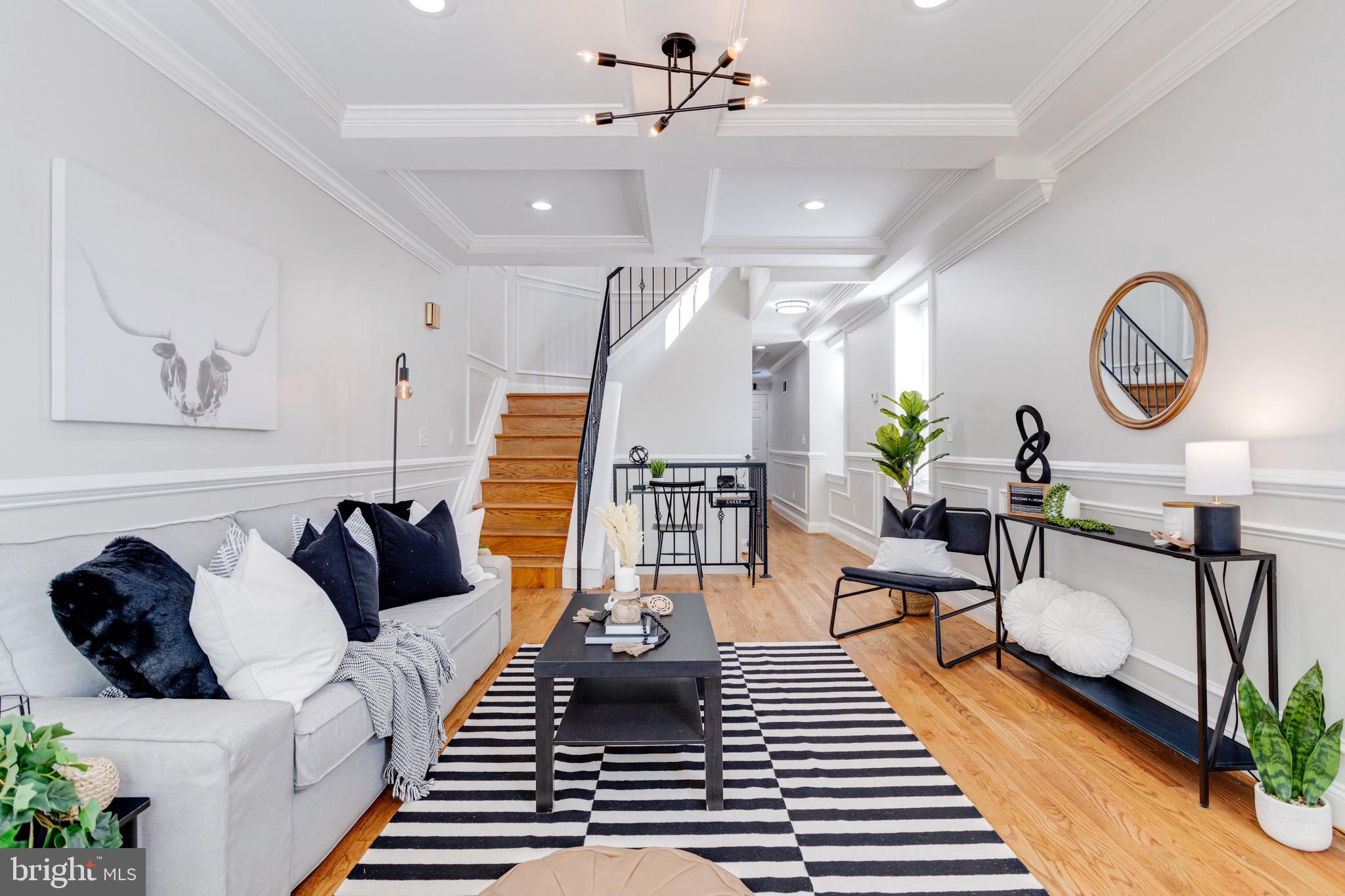 a living room with furniture