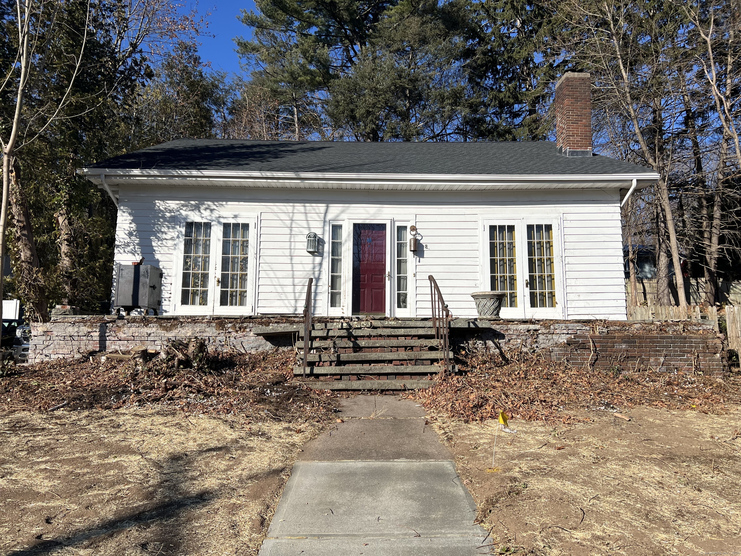 a front view of a house