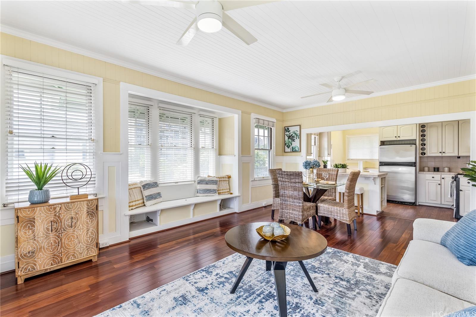 Upstairs open floorplan with real bamboo flooring!