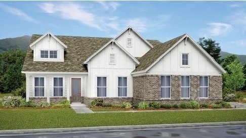 Artist's rendering of the front architectural style of the Choral B, actual exterior colors and materials will vary on this home, give me a call to see the actual finishes.