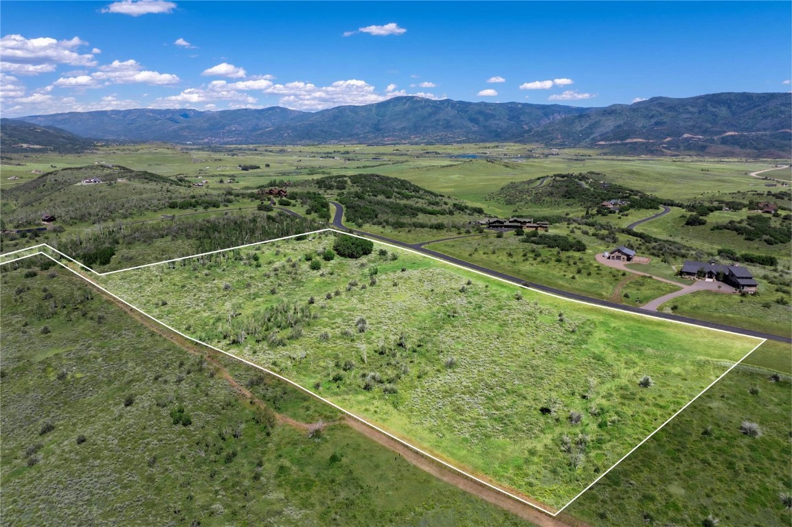 a view of a lush green field