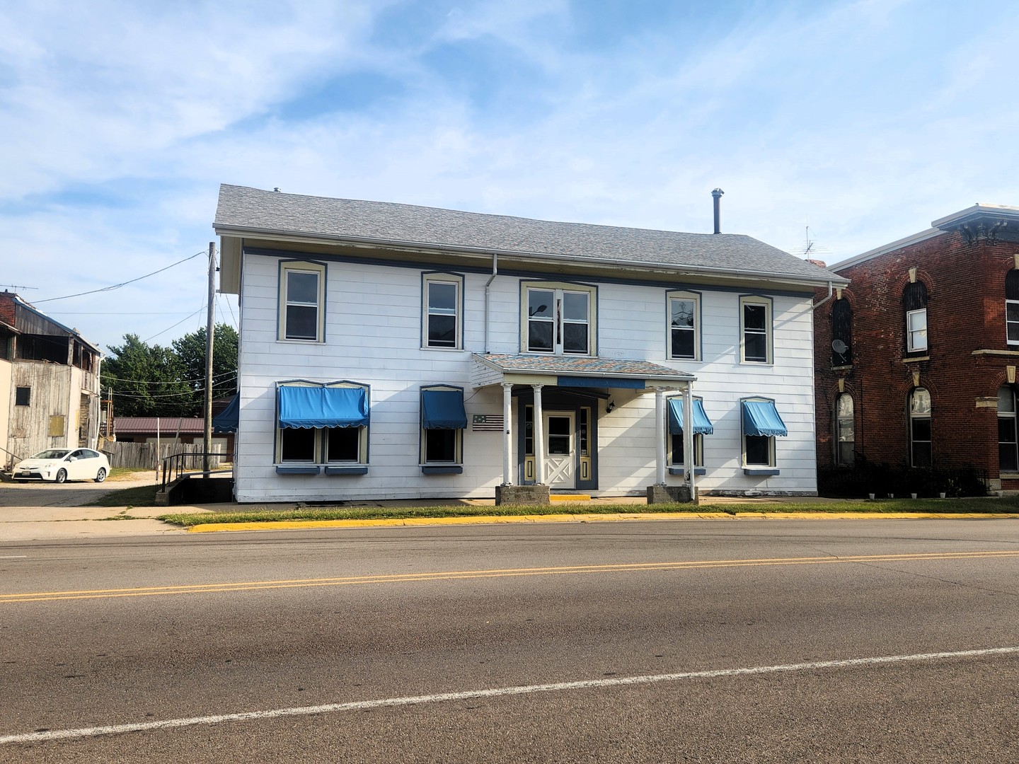 a view of street along with house