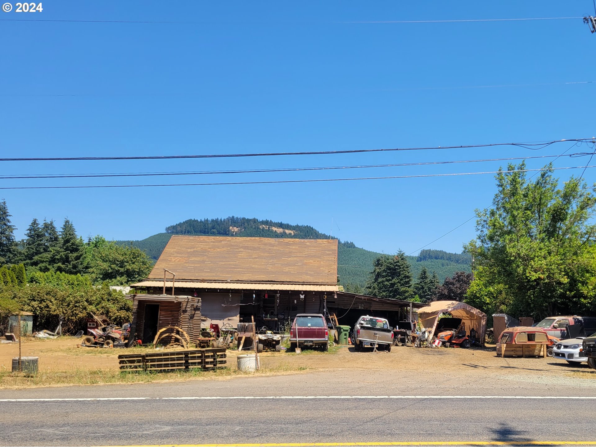 a view of car parked on the road