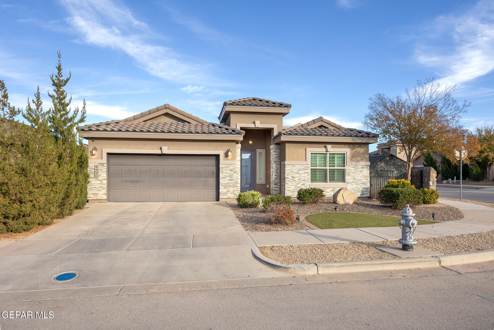 front view of a house with a pathway