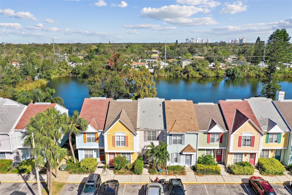 an aerial view of multiple house