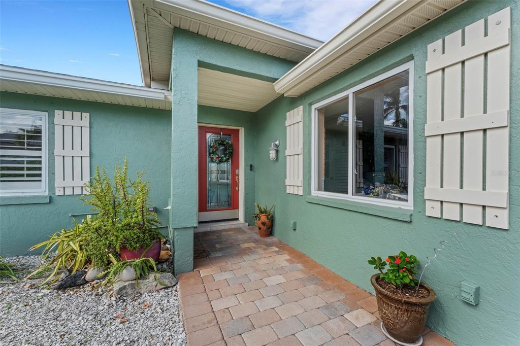 a view of a entryway door front of house