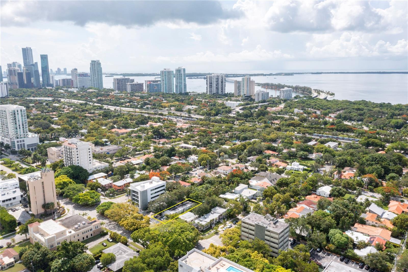 a view of a city with tall buildings