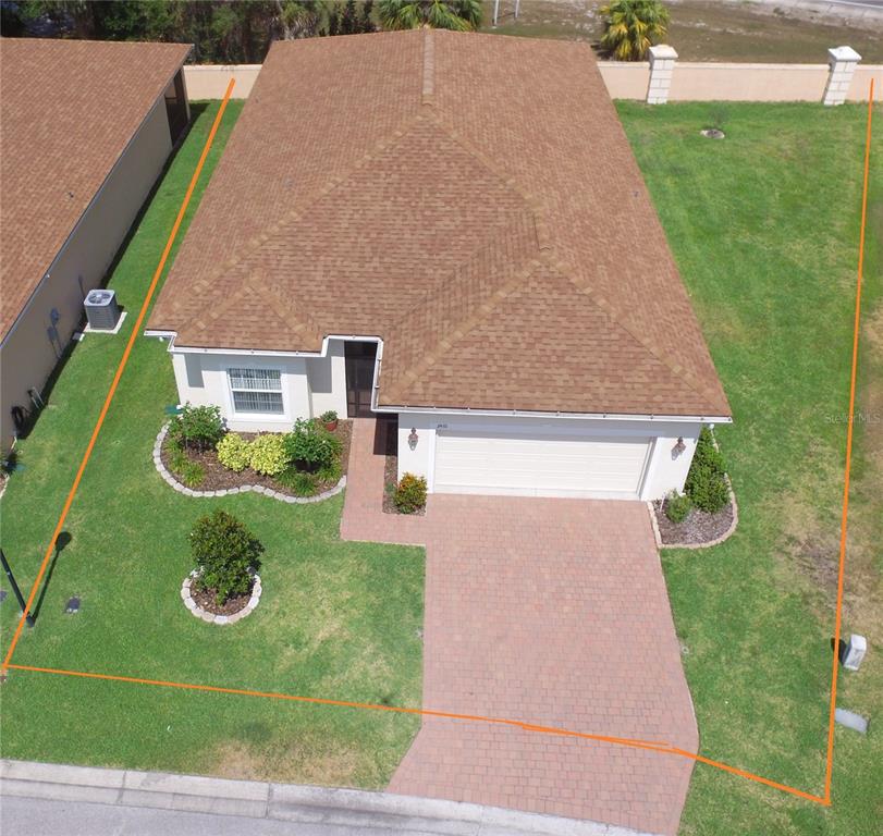 an aerial view of a house