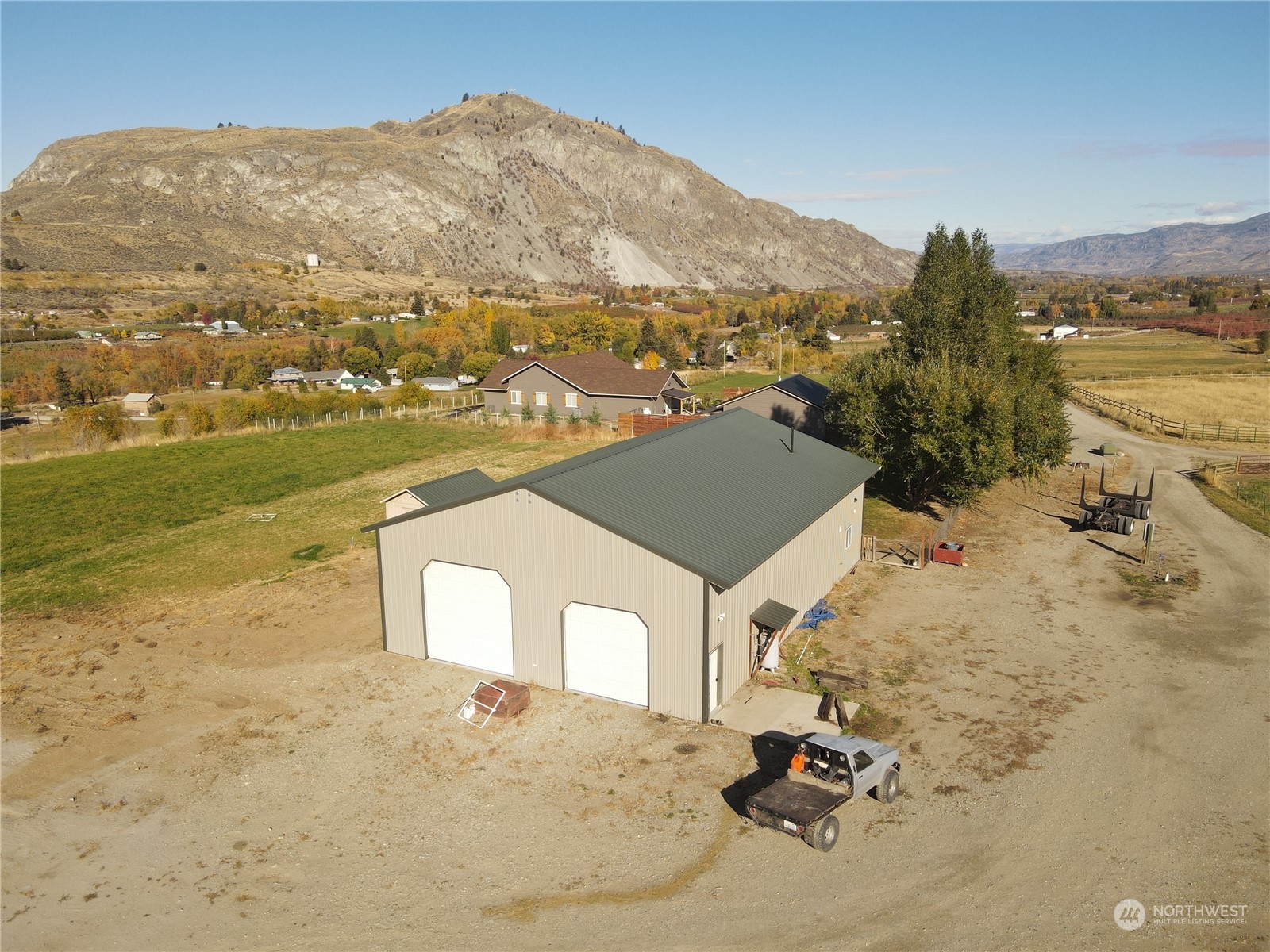 an aerial view of a house