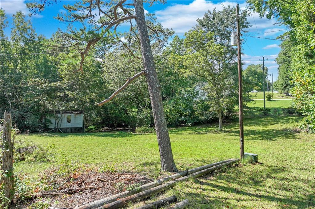 a view of a backyard with a garden