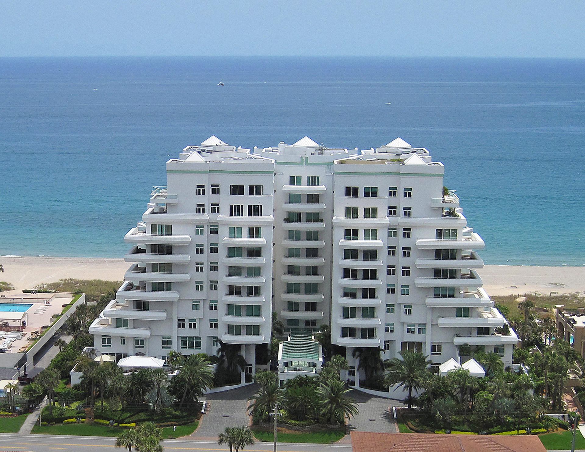 a front view of a building