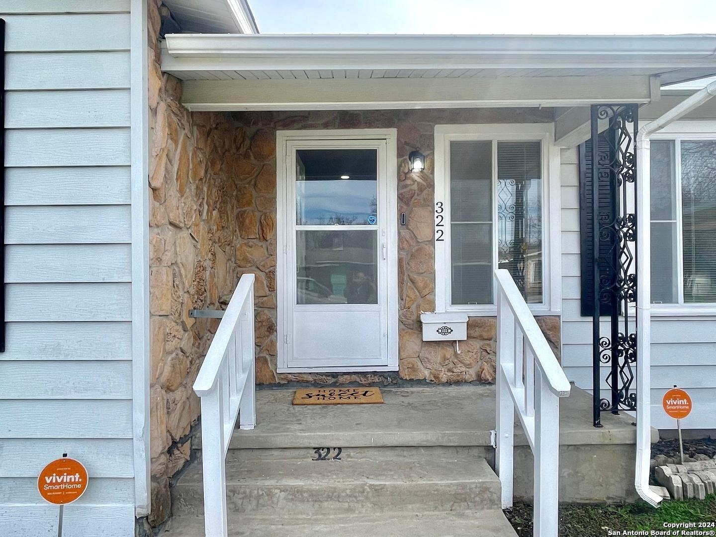 a front view of a house with a sink