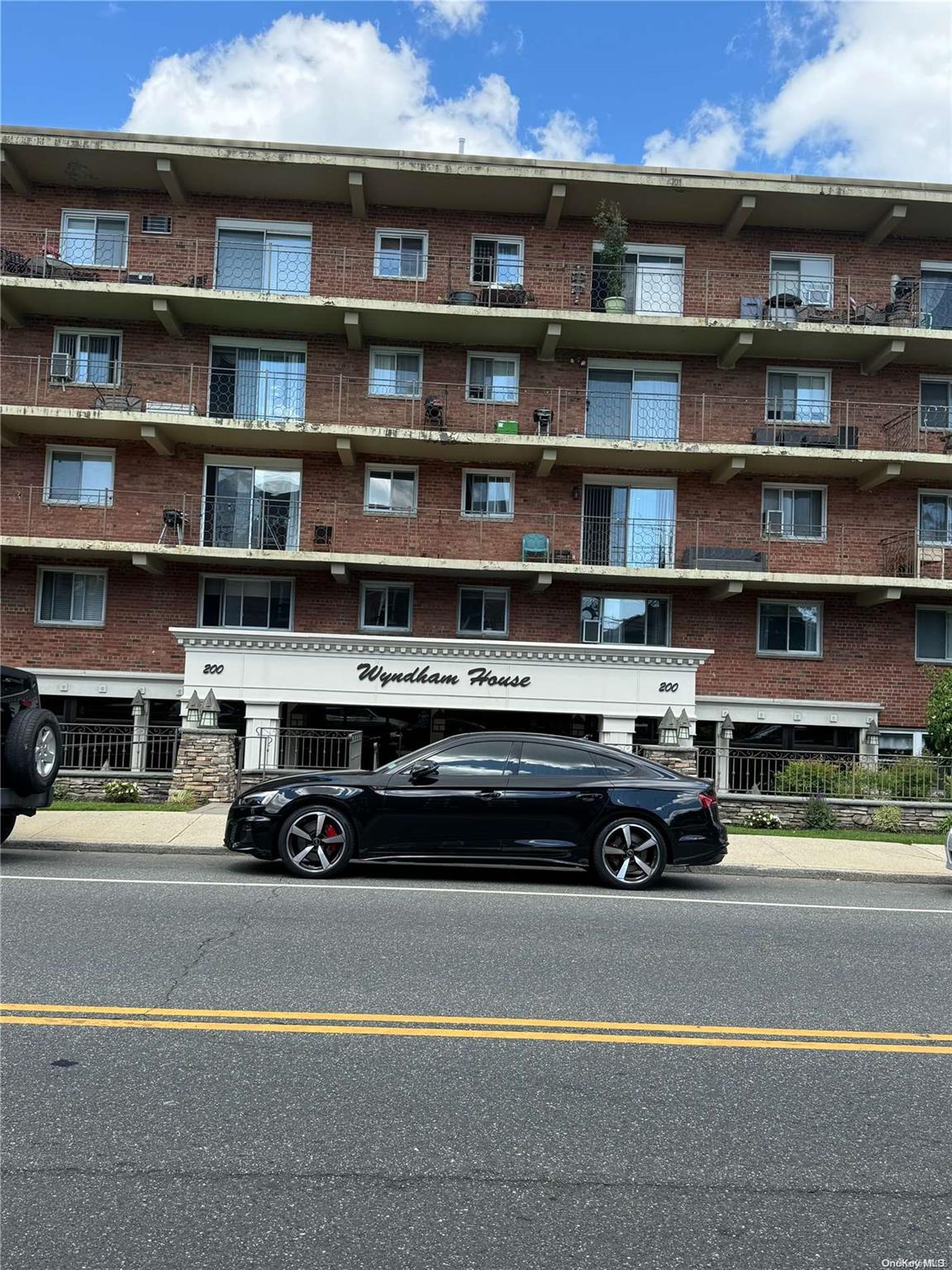 a view of a building with many windows