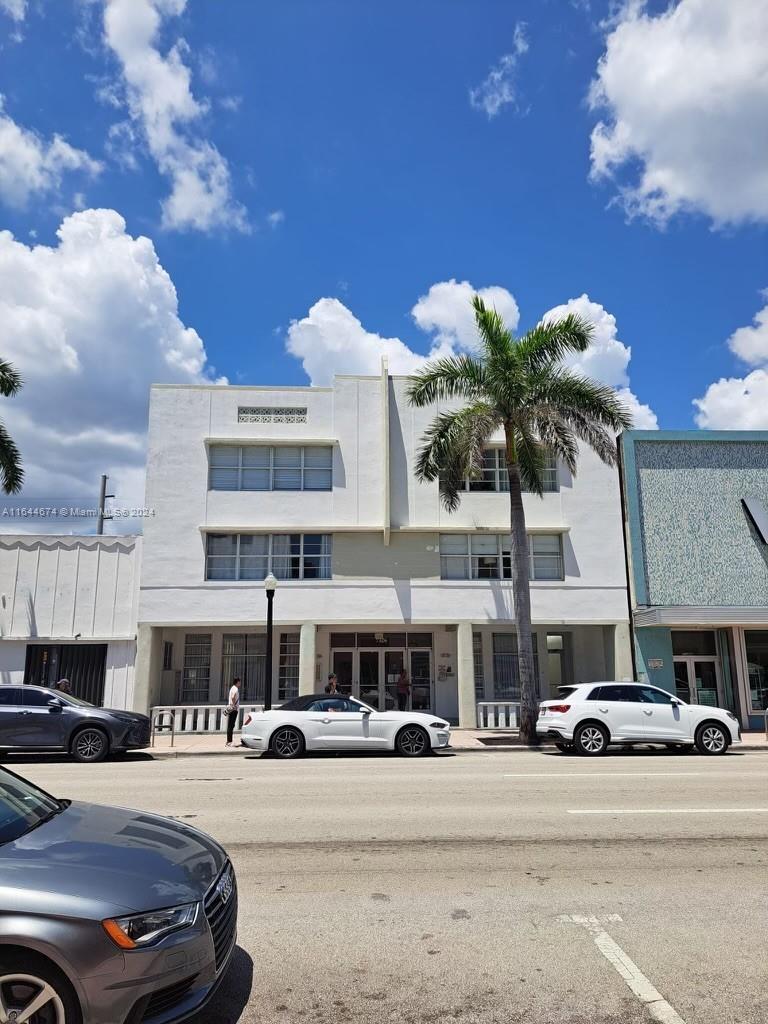 a car parked in front of building