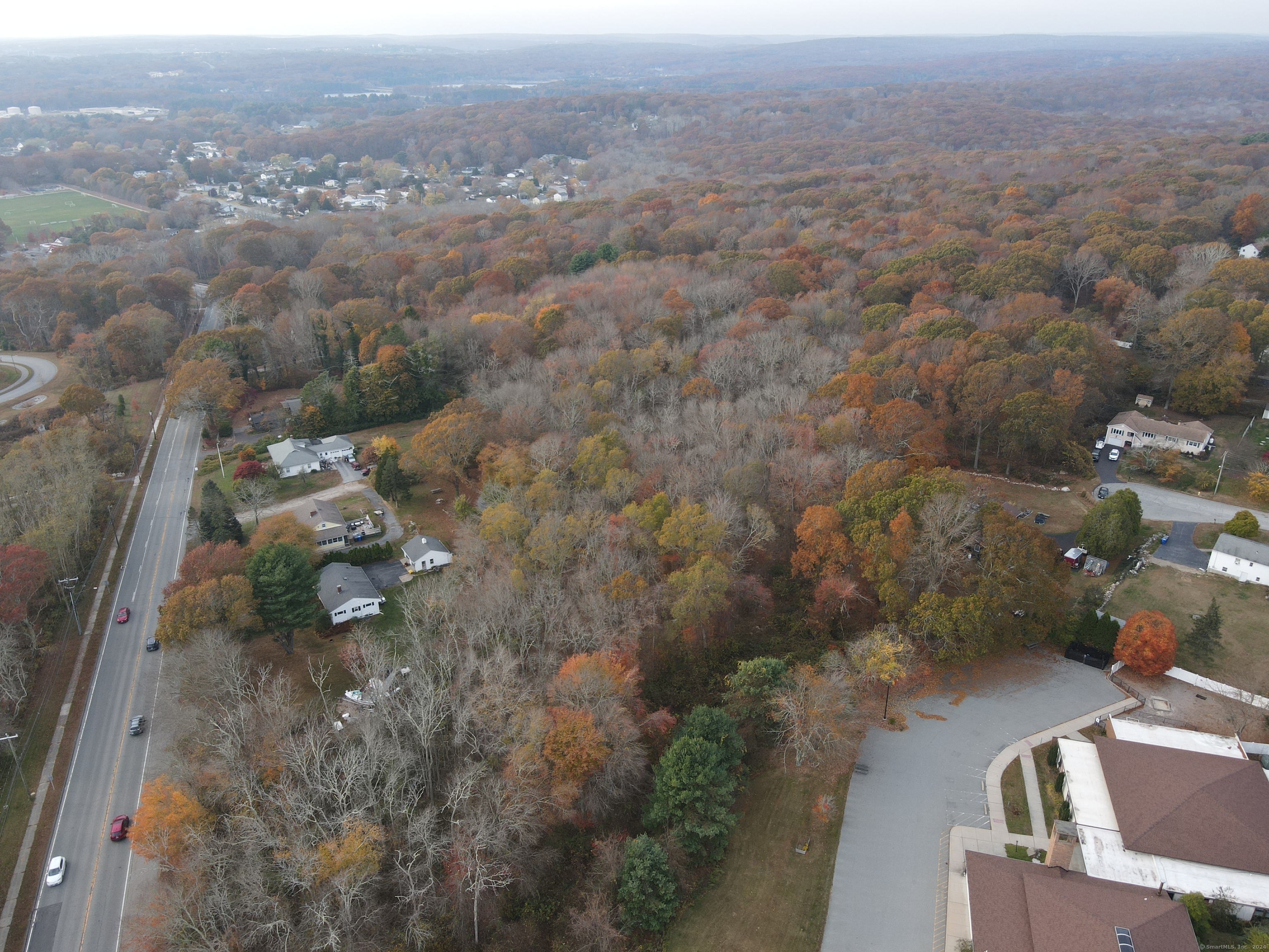 an aerial view of multiple house