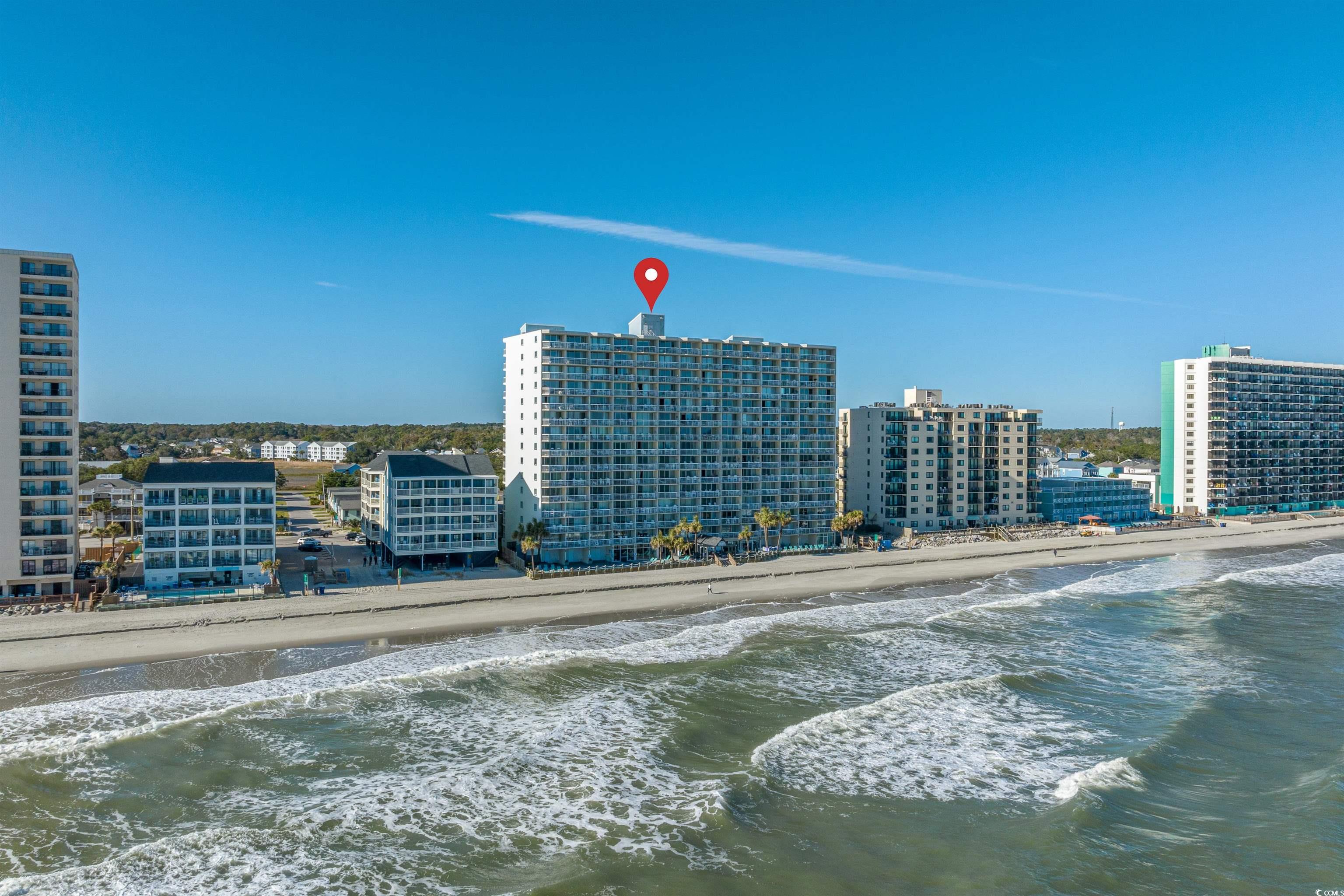 Bird's eye view featuring a view of the beach and