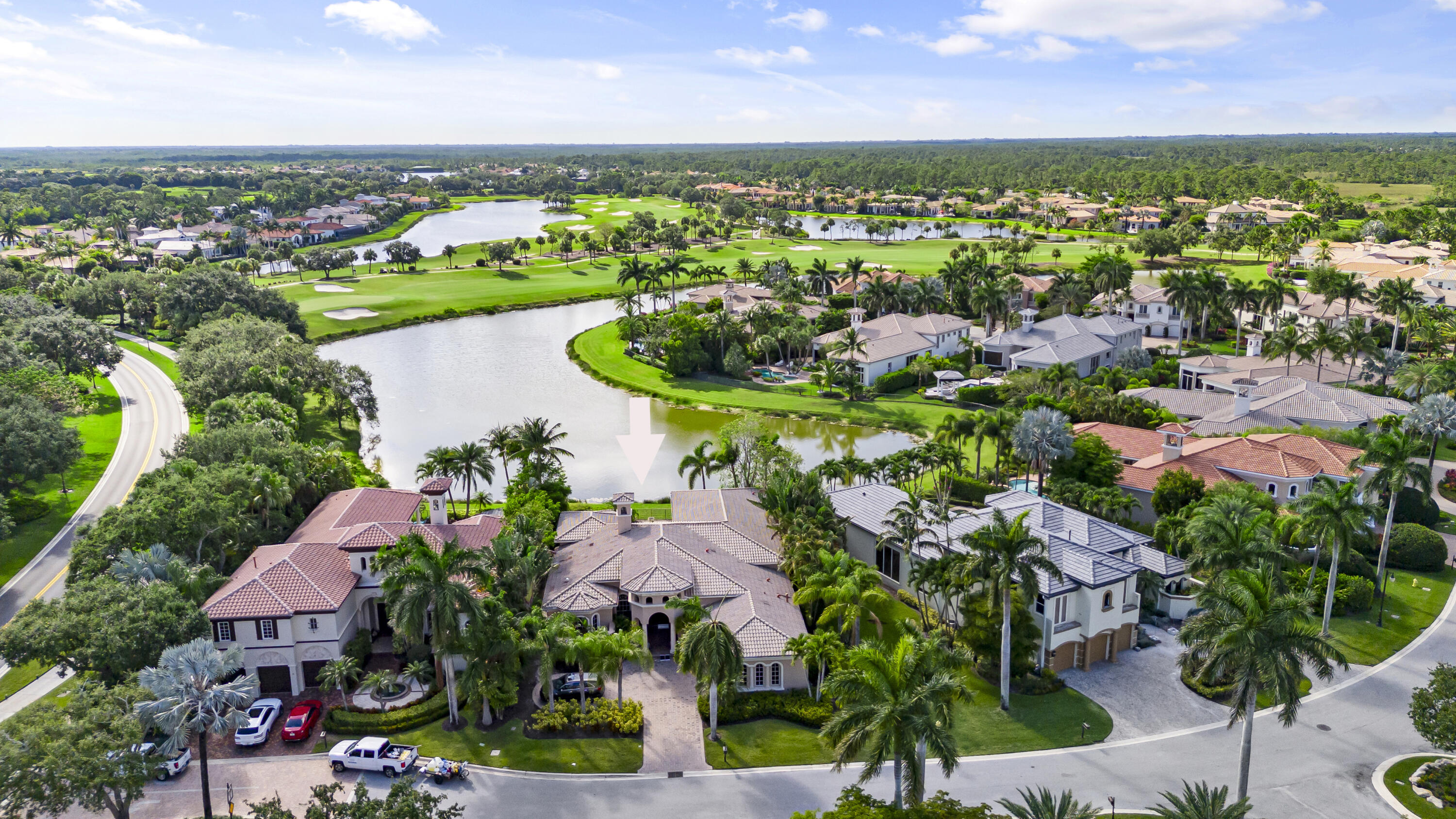 an aerial view of multiple house