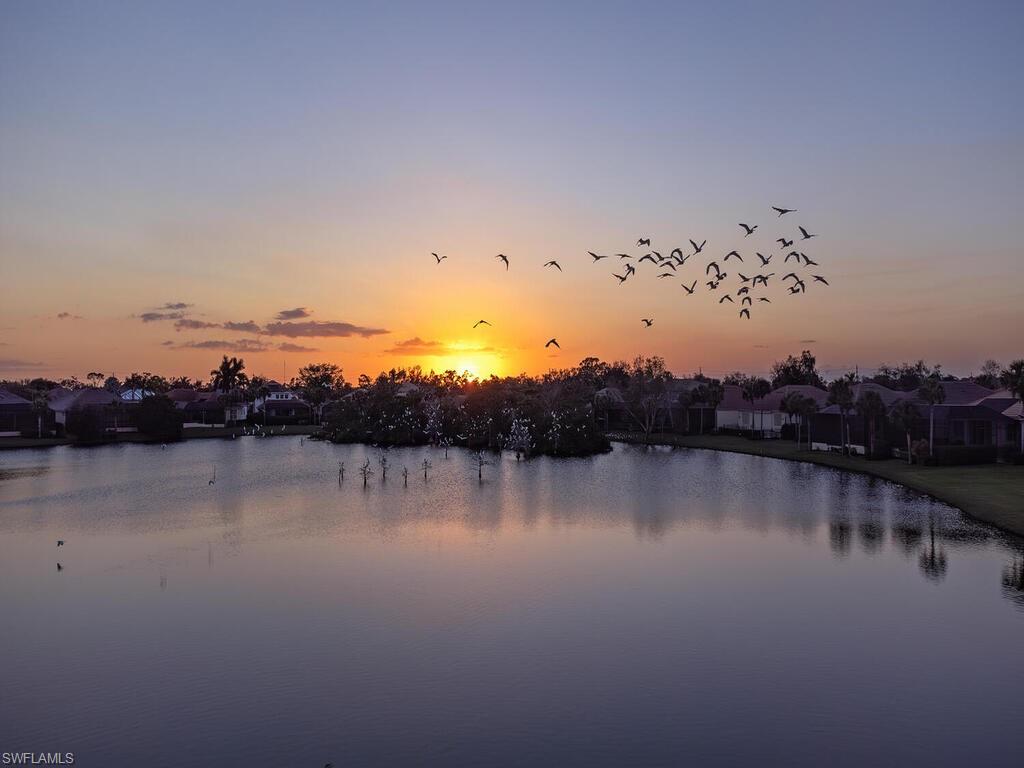 a view of a lake with houses