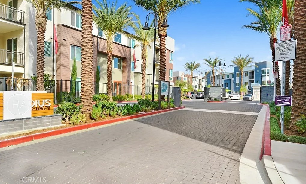 a view of a street with a building