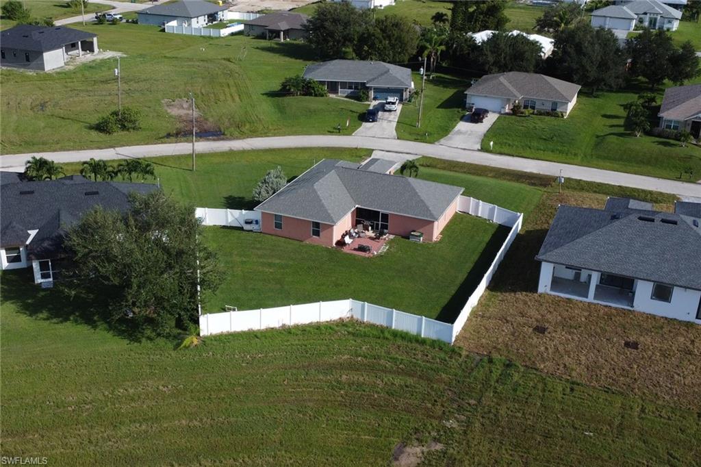 an aerial view of a house