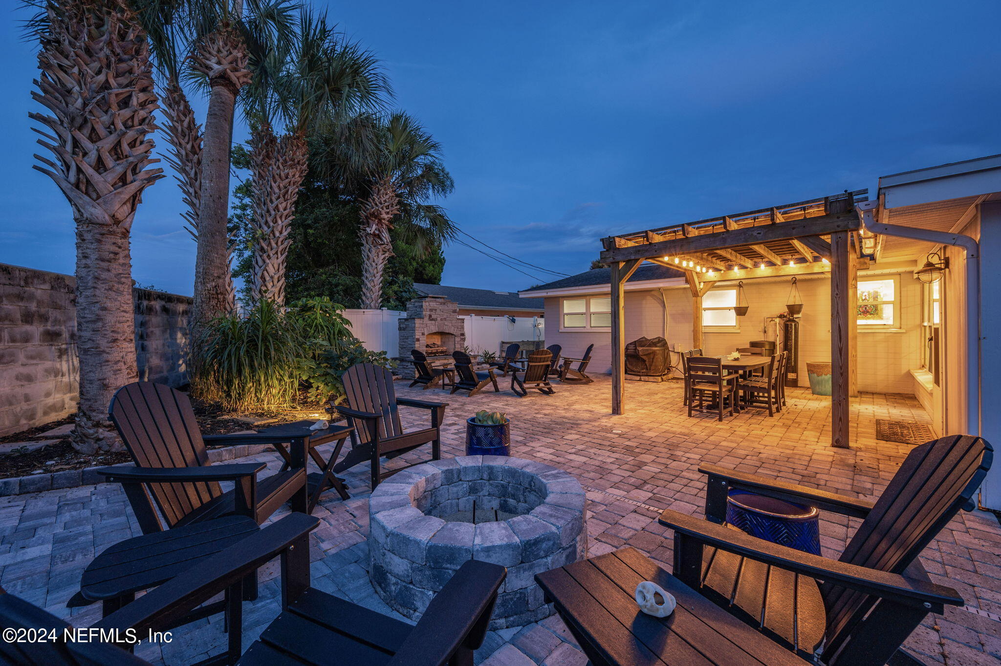 firepit at dusk