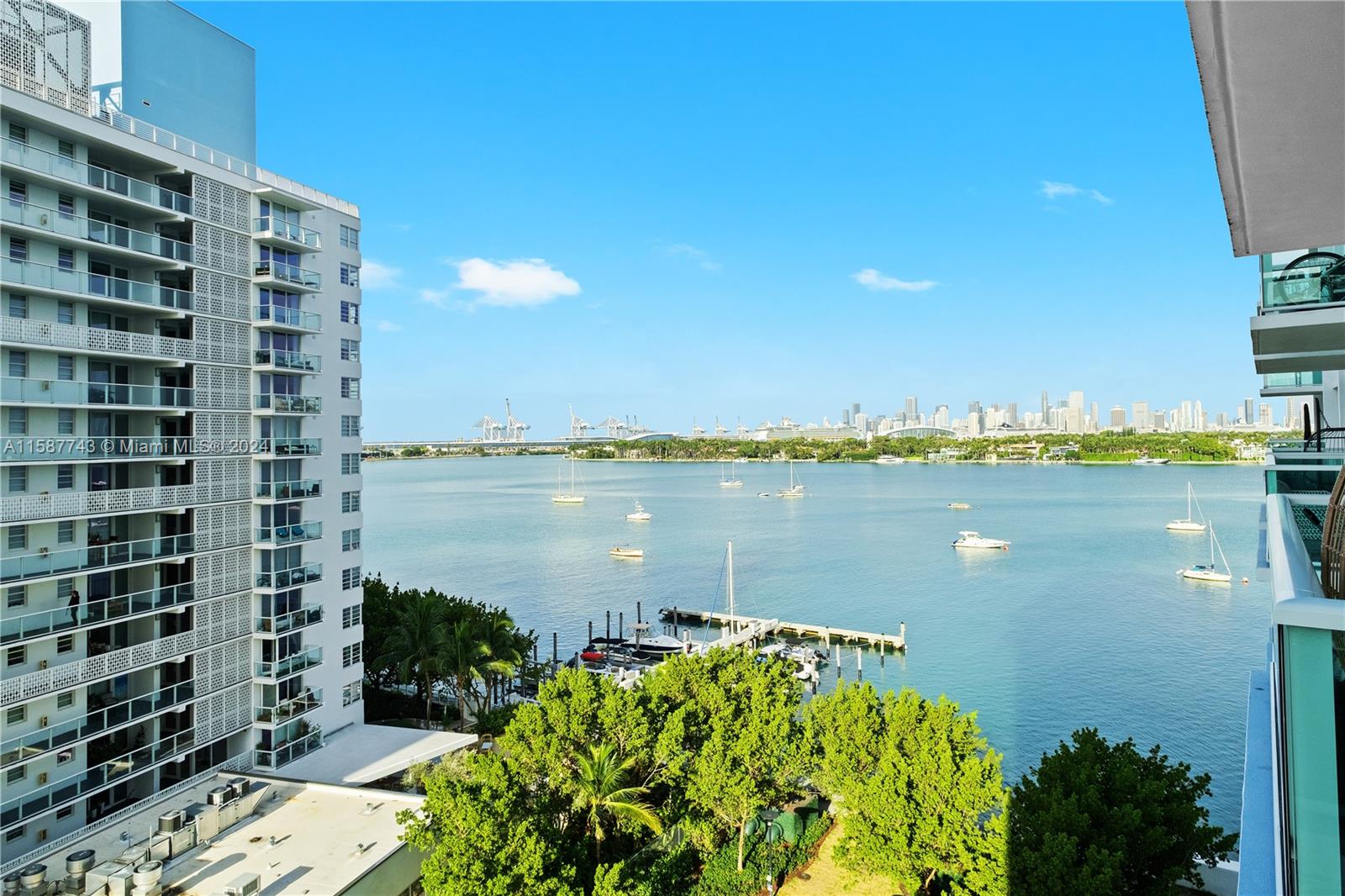 a view of a lake with a building in the background