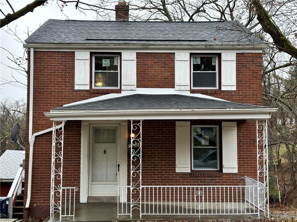 a front view of a house