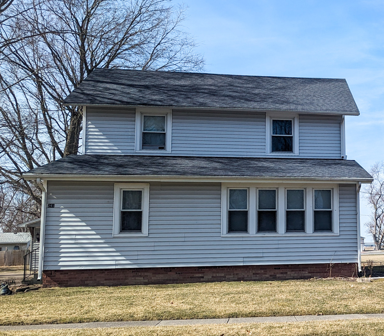 a front view of a house