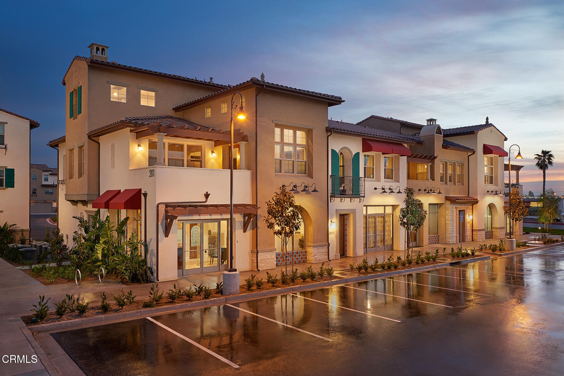 a view of a building with a street