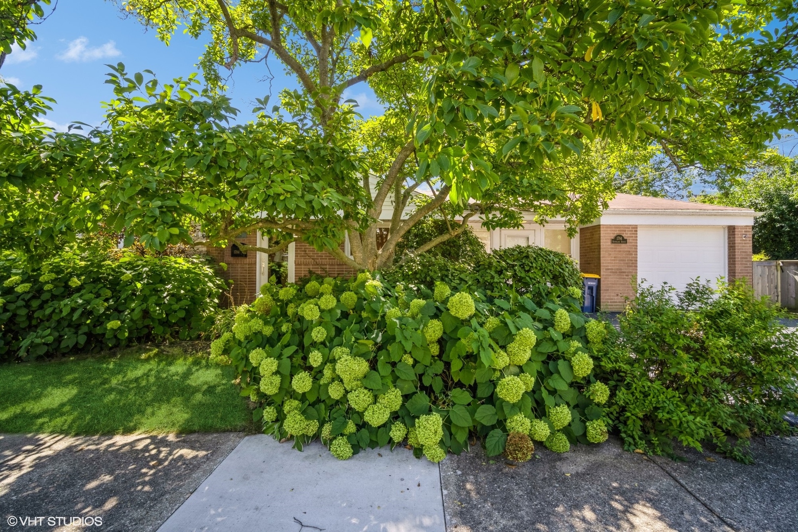 a backyard of a house with lots of green space