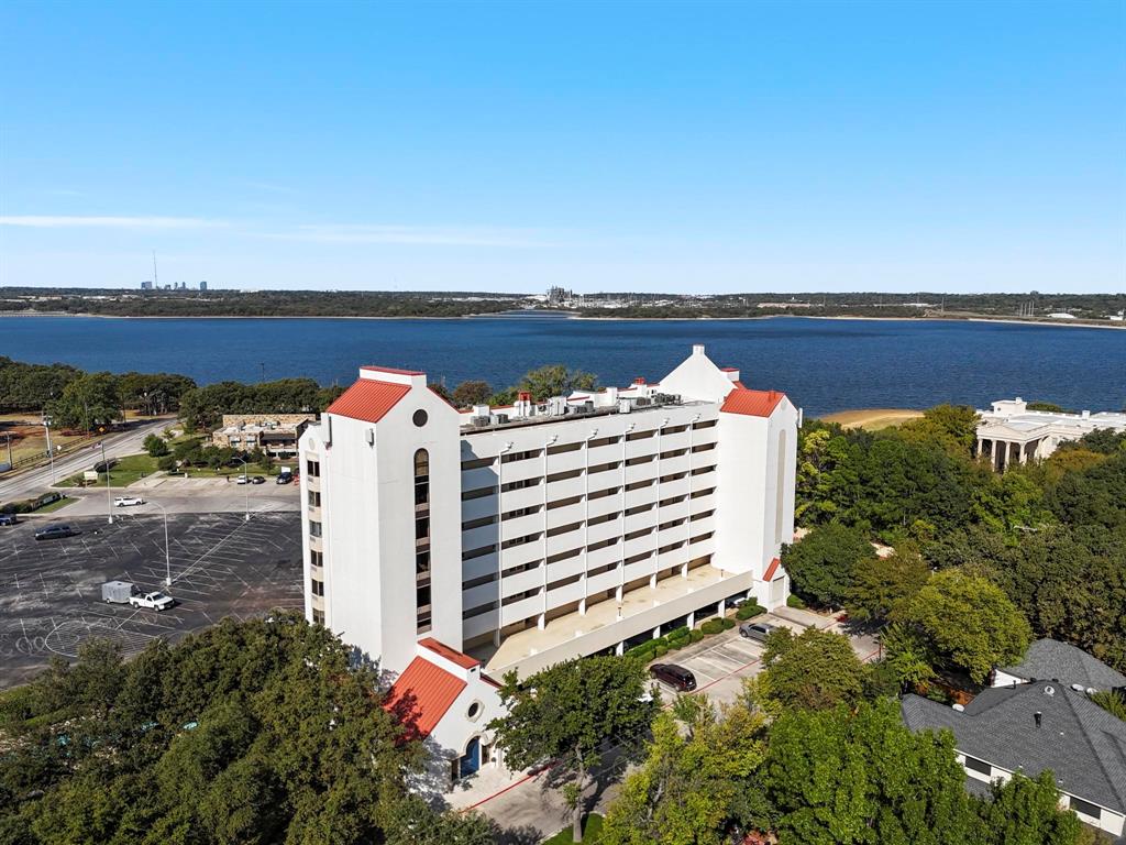 a view of a building with lake view