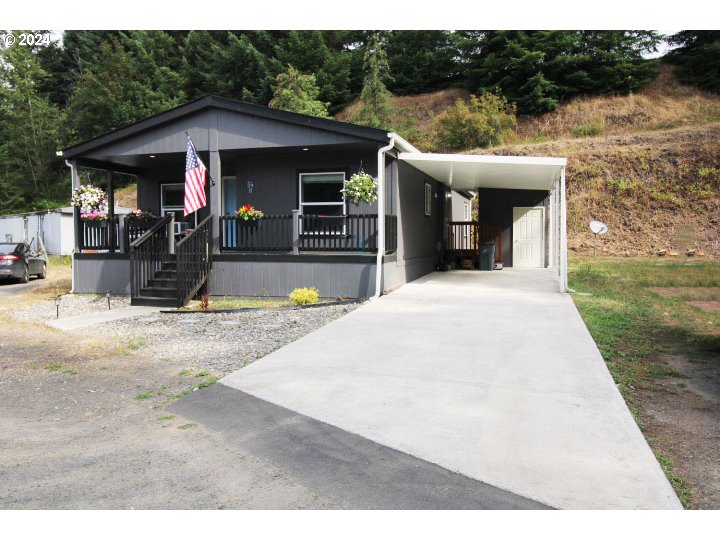 a view of a house with a patio