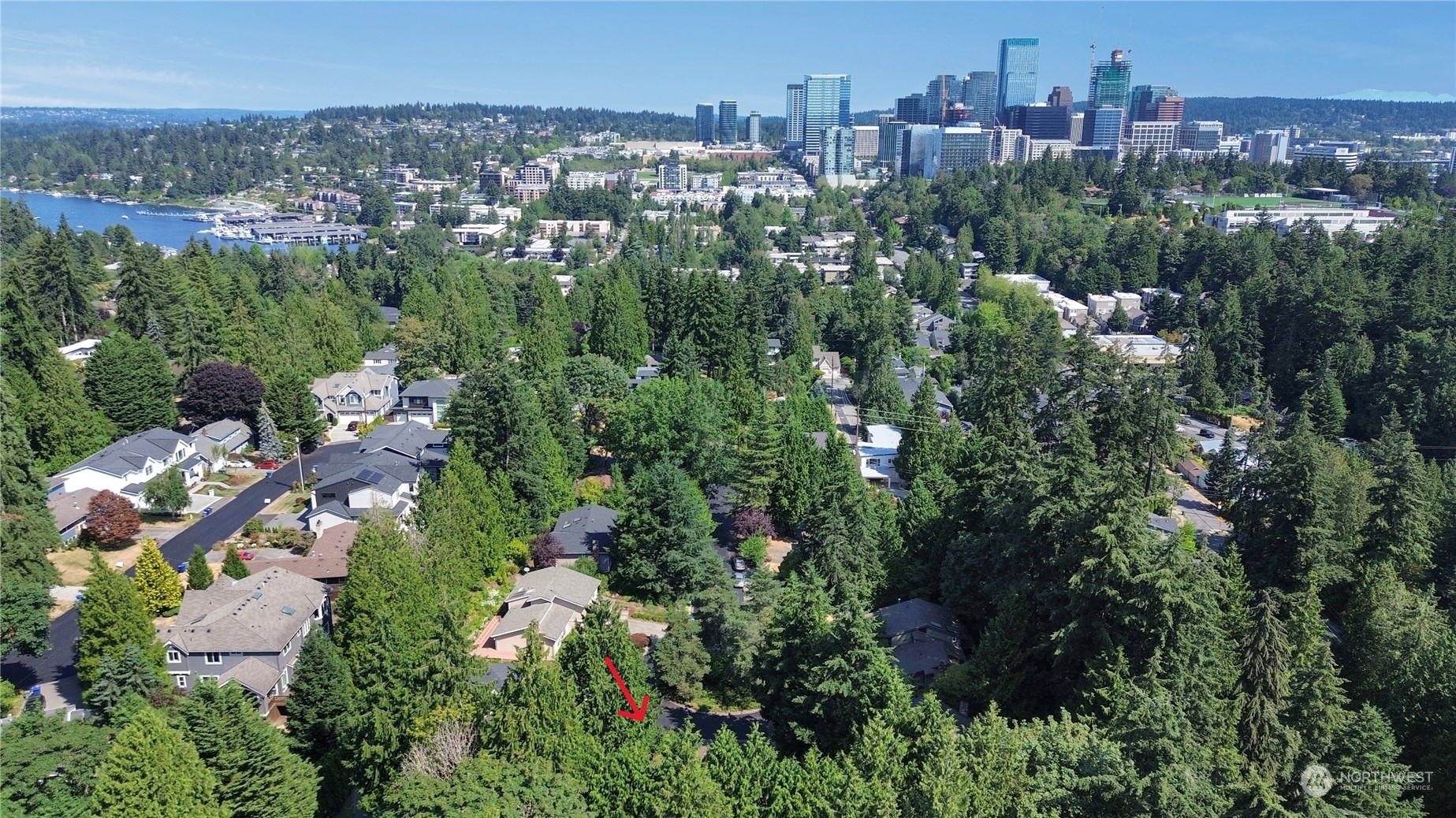 an aerial view of multiple house