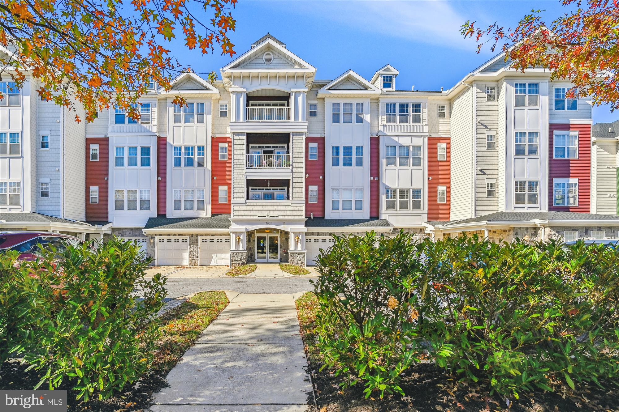 a front view of a multi story residential apartment building