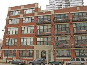 a front view of a building with windows