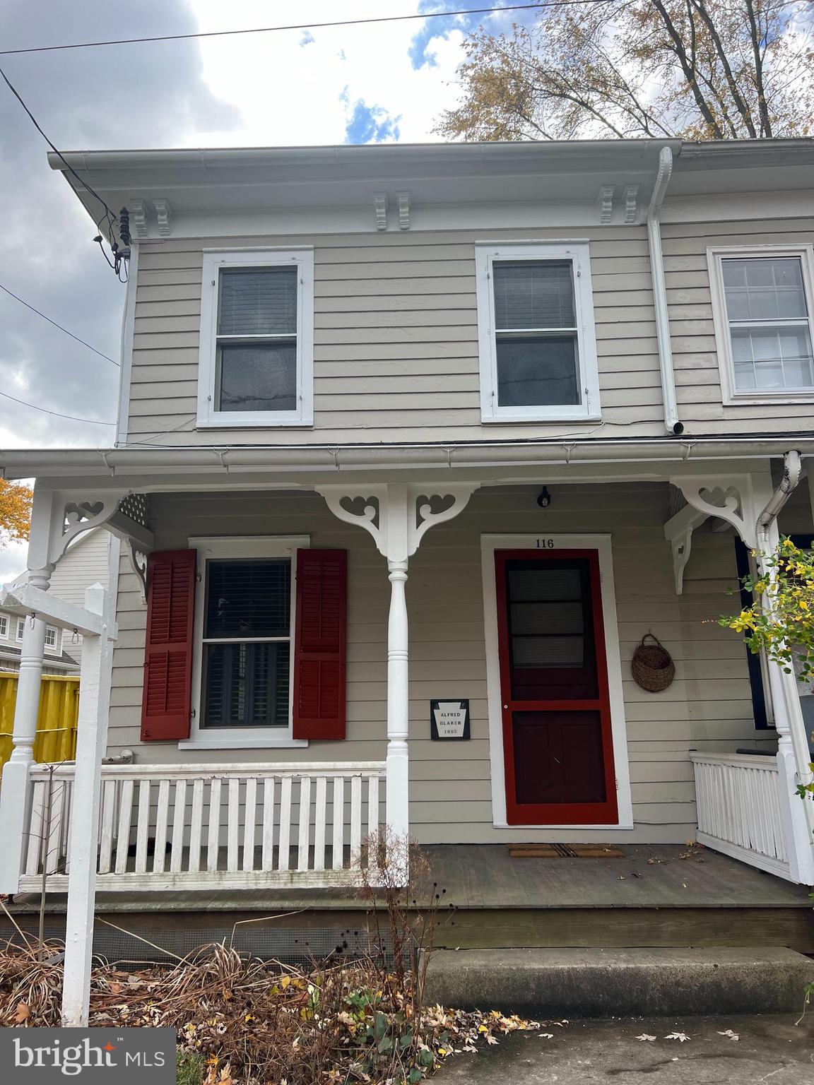 a view of a house with a porch