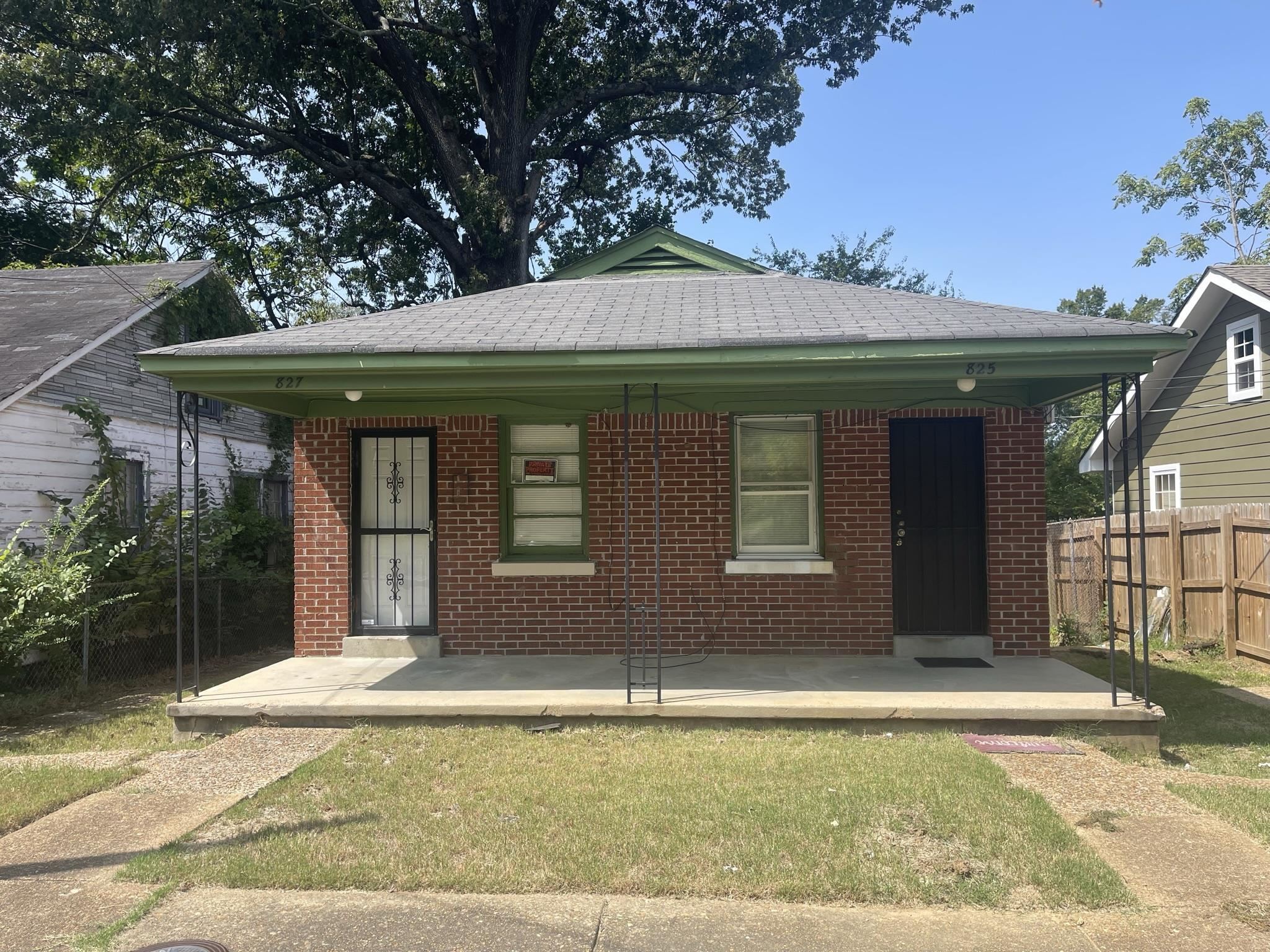 a front view of a house