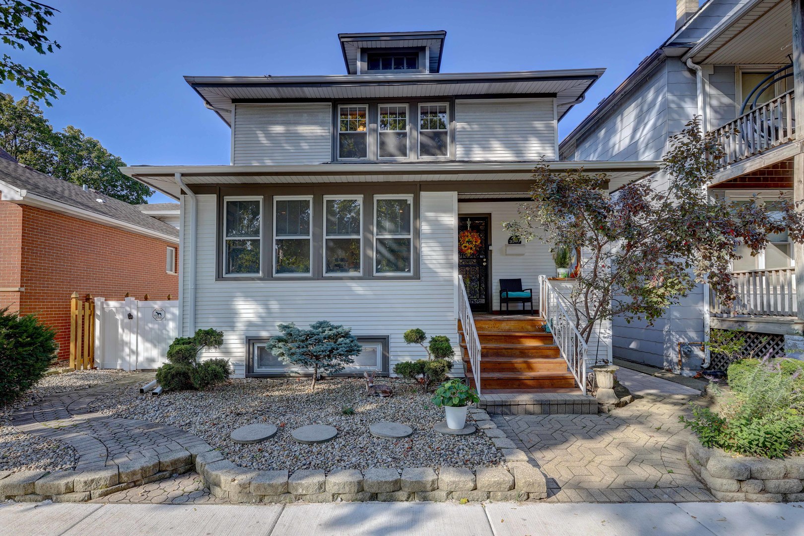 a front view of a house