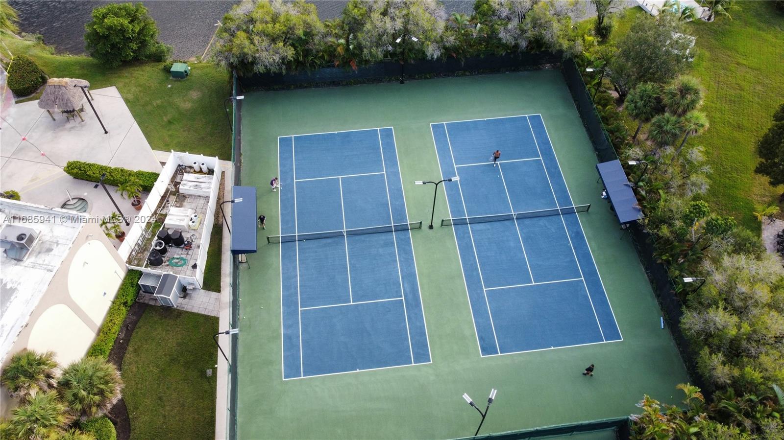 an aerial view of a house having yard