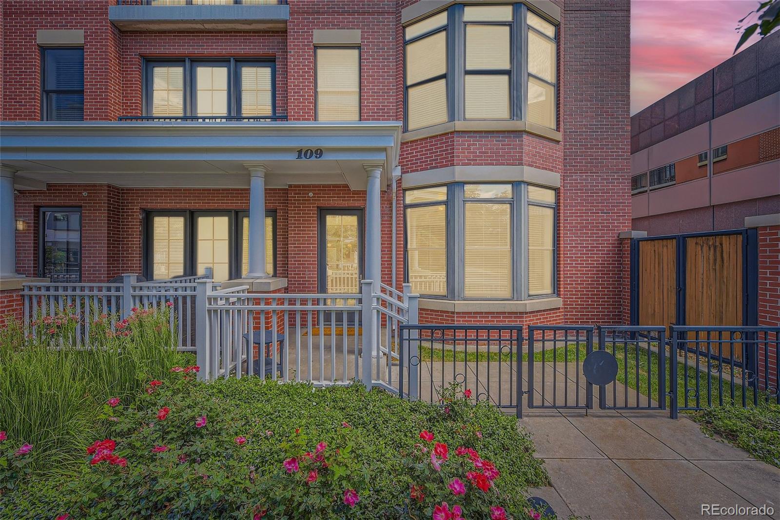 front view of a brick house