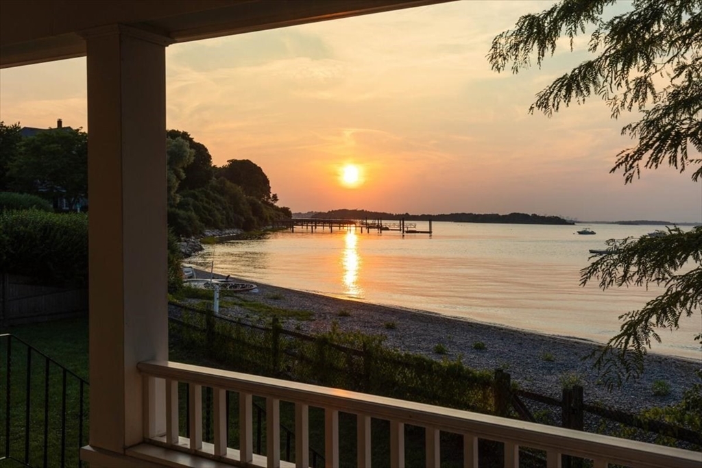 a view of ocean from a balcony