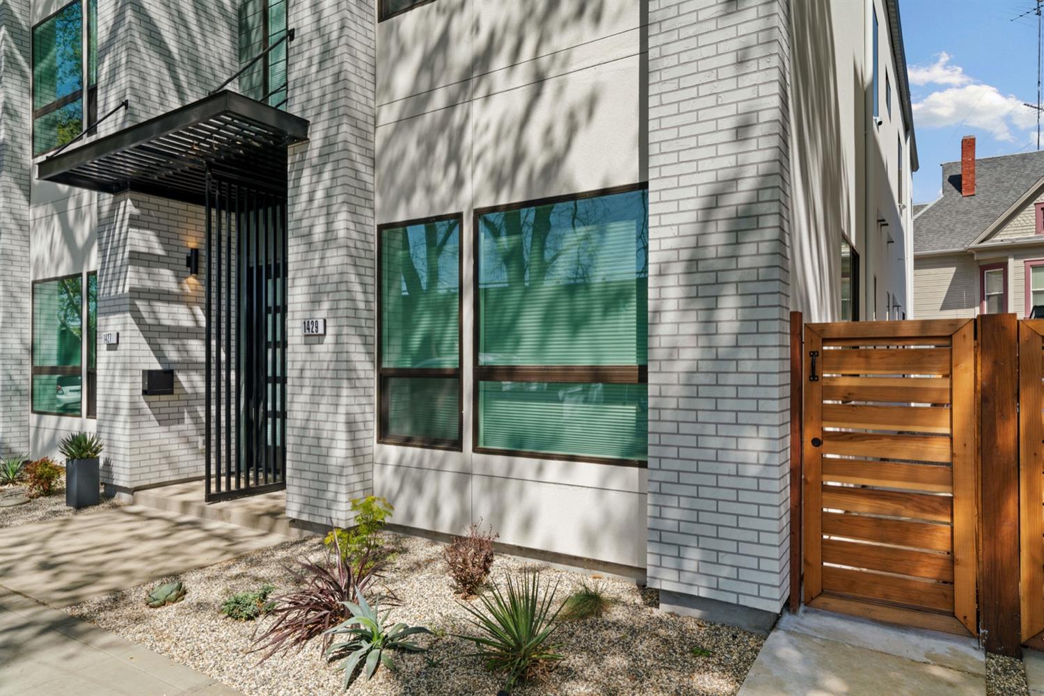 a view of a door and a outdoor space