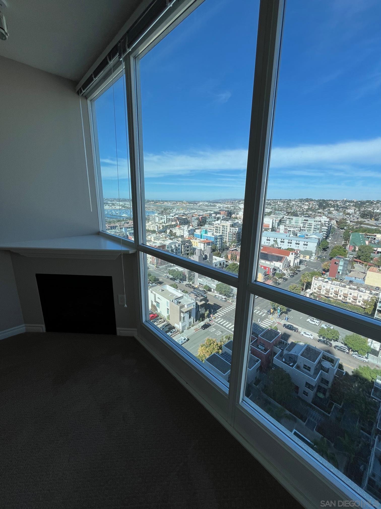 a view of a city from a balcony