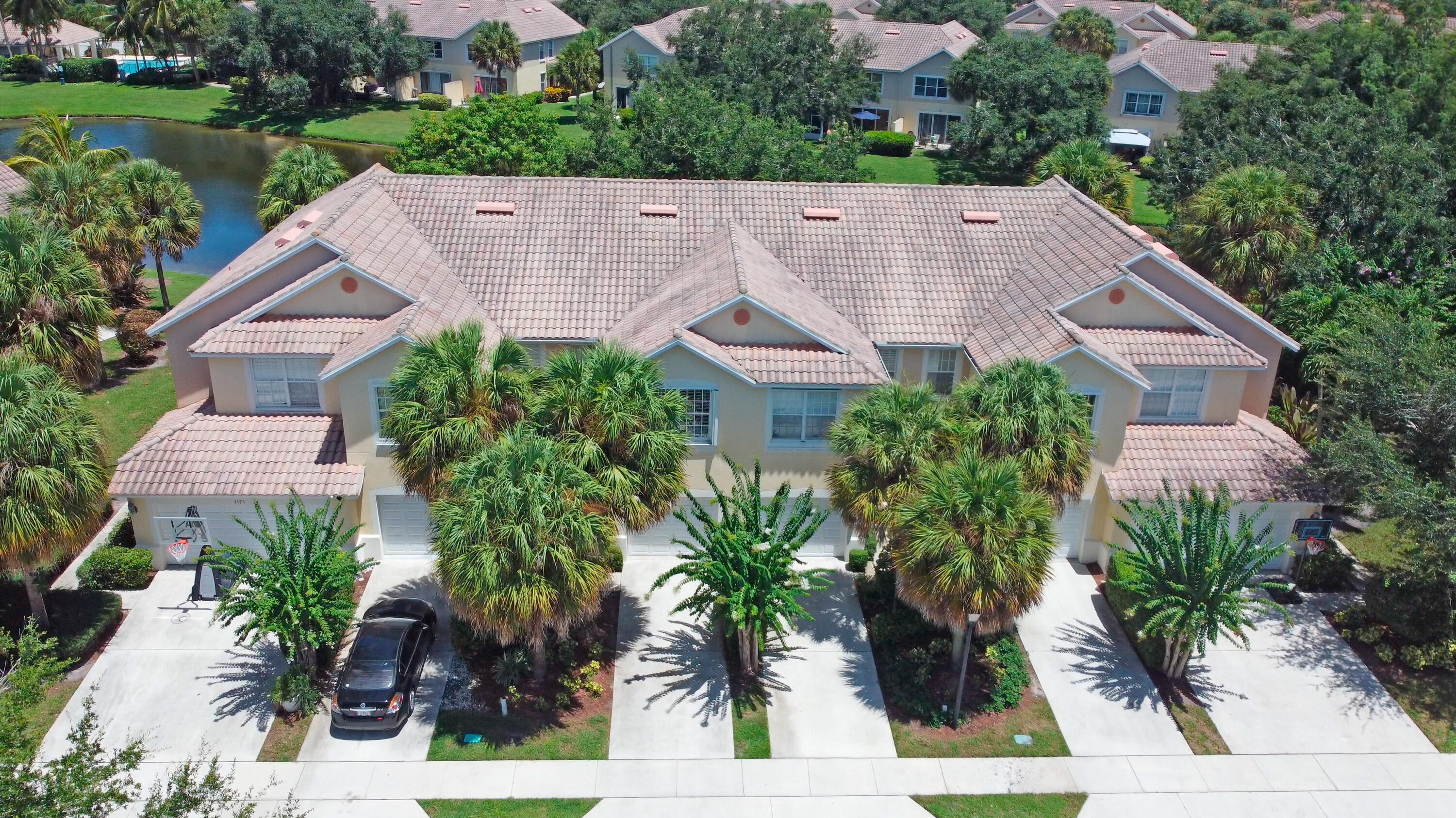 an aerial view of a house