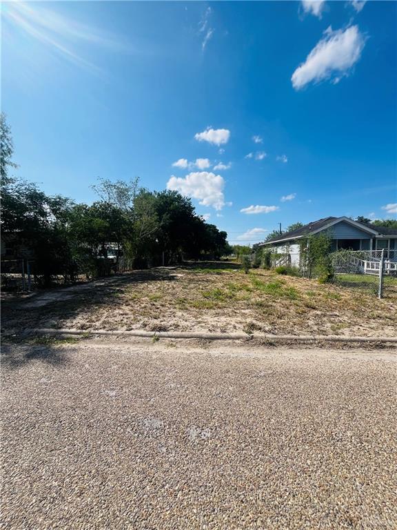 a view of a yard with a house