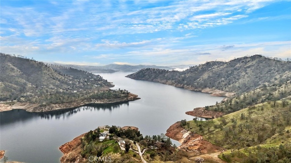 a view of a lake with a mountain