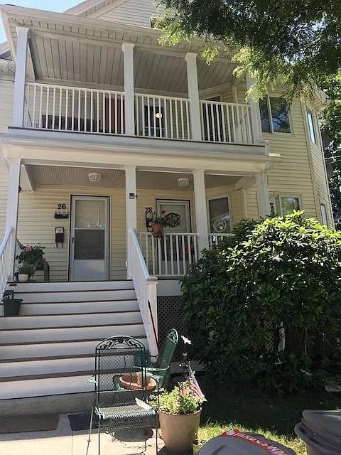 a view of a house with a deck