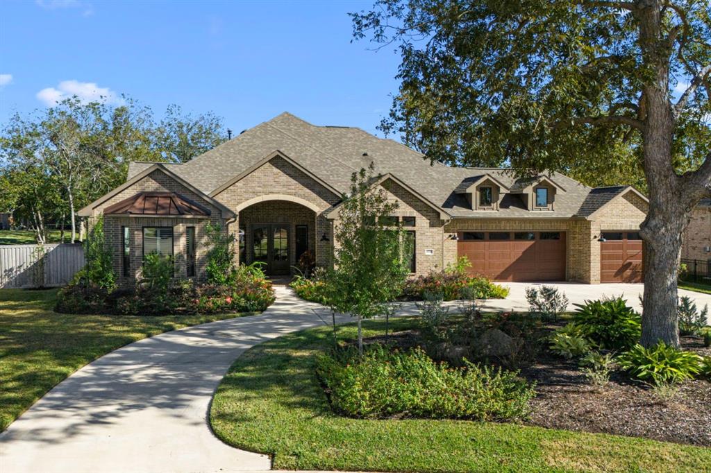 A stunning single-story home nestled on a peaceful Cul-De-Sac, set on a sprawling 1/2 Acre lot with serene water views, no rear neighbors, and lush landscaping, including a magnificent Pecan Tree. Highlights include a circular driveway, a 3-Car oversized Garage, a full-house generator, walk-up stairs leading to air-conditioned storage, and additional attic space. Conveniently located with easy access to the neighborhood park, this home perfectly combines elegance and functionality.